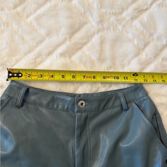 Avec Les Filles Blue/Gray Faux Leather Cargo Joggers - Picture 10 of 12